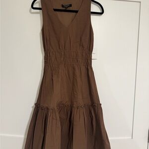 Ellen Tracy Midi Brown Sleeveless Dress